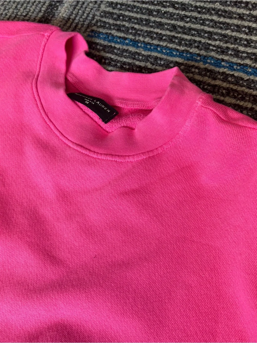 Michael Lauren knit set XS Pink Sweatsuit Crew Neck Wide Leg Pants - Picture 5 of 11